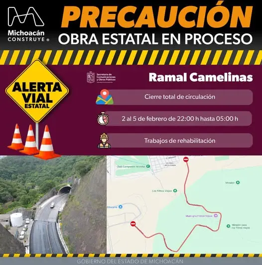 Alerta Vial cierres nocturnos por obras