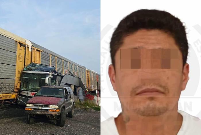 Aprehenden en Morelia al chofer del autobús de HP embestido por el tren en Atlacomulco