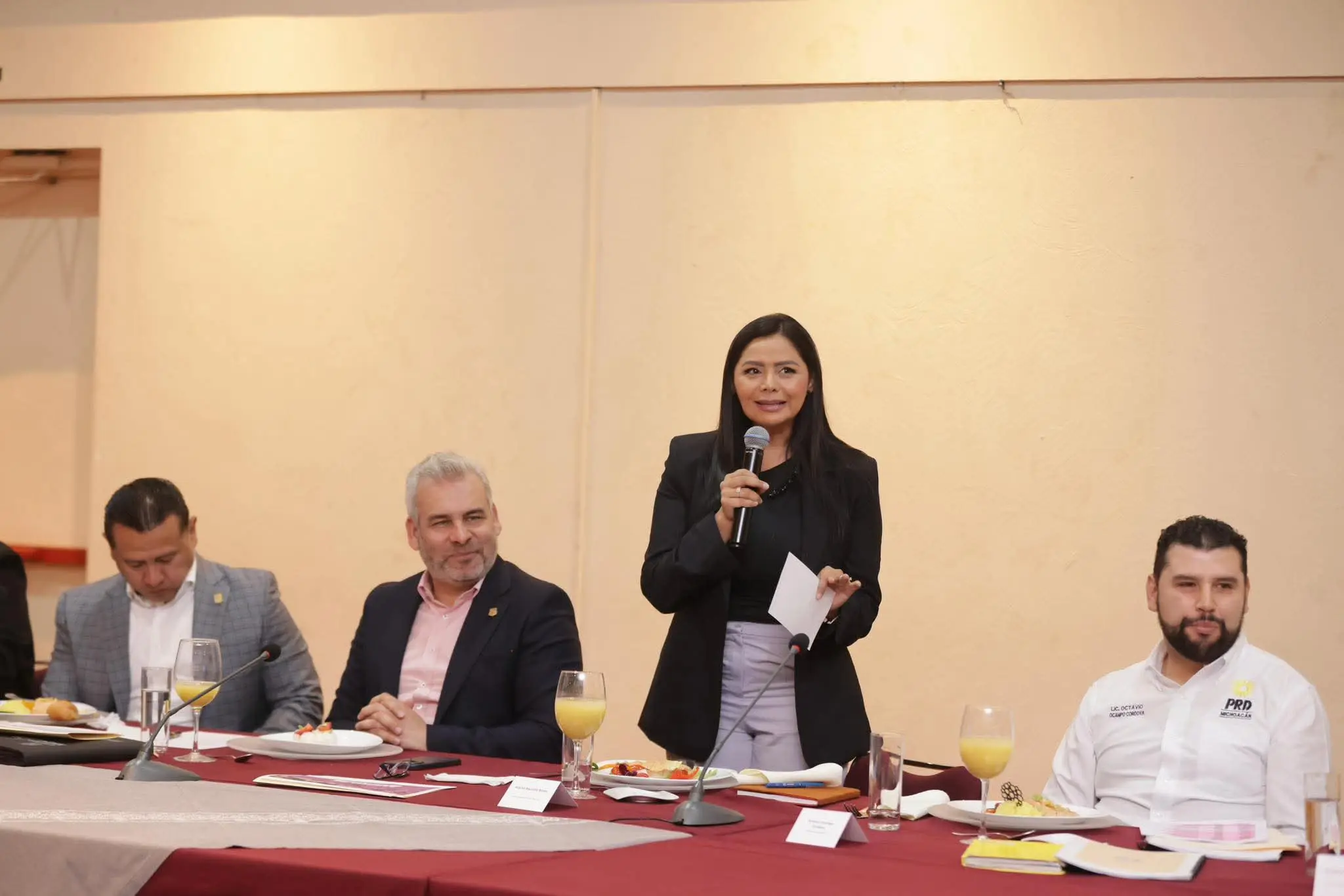 Araceli Saucedo se reúne con Gobernador y autoridades locales del PRD, acuerdan fortalecer desarrollo municipal