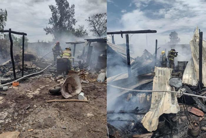 Arde casa de madera en El Edén, Morelia