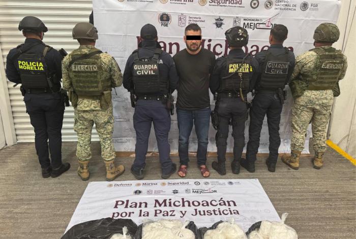 Asegurados 50 kg de droga y detienen a un implicado en Morelia: SSP