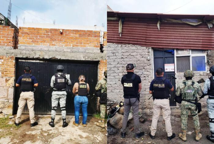 Aseguran más de mil 500 dosis de metanfetamina y detiene a dos personas, en cateos en Morelia