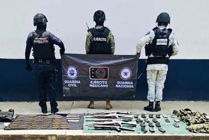 Aseguran SSP y Defensa cinco armas largas y más de 400 municiones en Buenavista