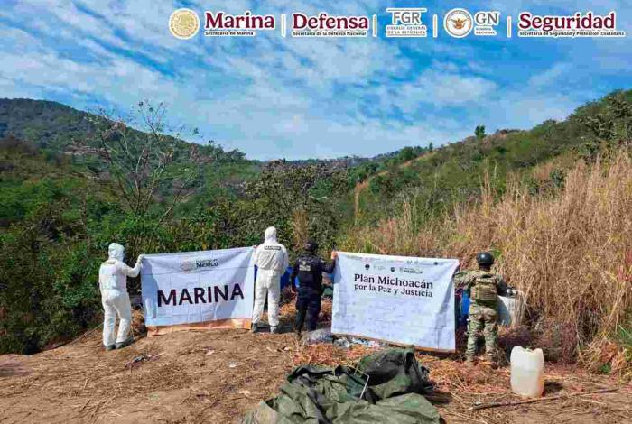 Autoridades federales desmantelan y destruyen laboratorios clandestinos en Durango, Sinaloa y Michoacán