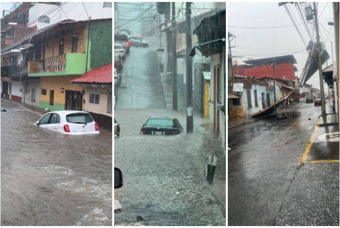 Autos varados, árboles caídos y zonas inundadas: atienden afectaciones por tromba en Uruapan