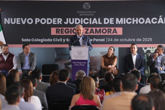 Bedolla acerca justicia a 637 mil zamoranos, con salas judiciales regionales