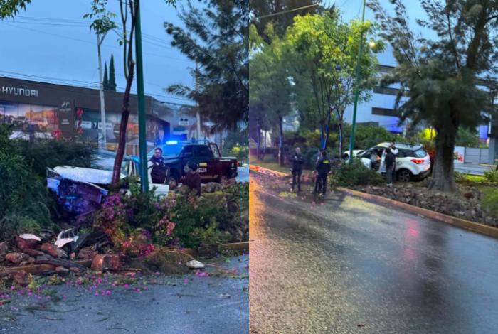 Camioneta se estrella contra un árbol cerca de Las Américas, en Morelia