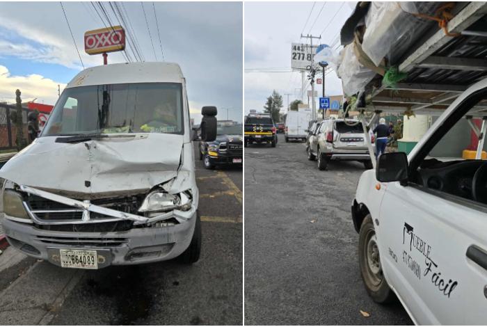 Carambola vehicular en la Calzada La Huerta deja múltiples daños materiales, en Morelia