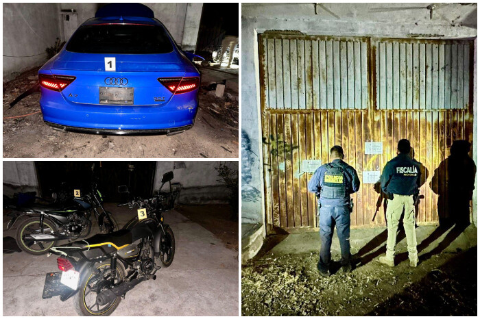 Catean inmueble en la colonia Torreón Nuevo; hallan un coche robado y motos irregulares