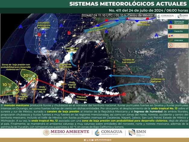 Ciclón tropical podría llegar a Michoacán en próximos días