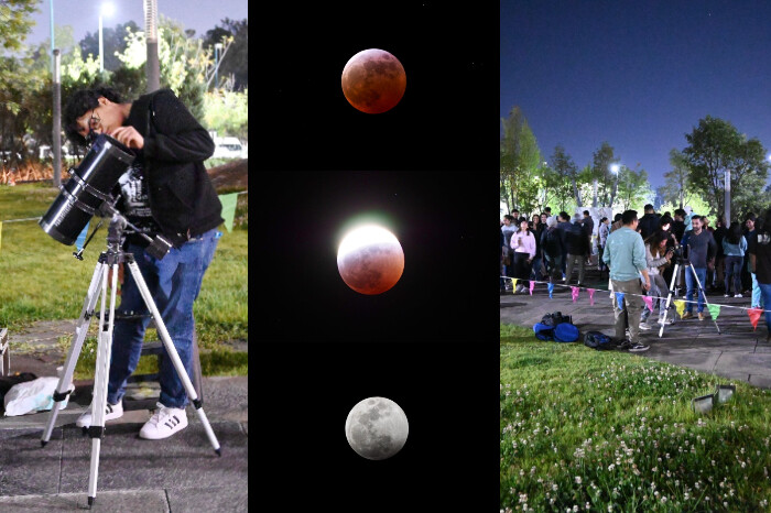 Cientos observaron la Luna de Sangre en la UNAM Morelia; explican el fenómeno de la umbra y penumbra