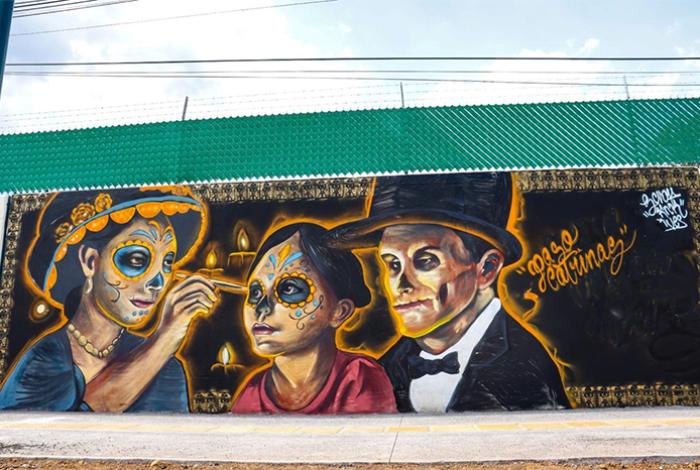 Colores que transforman: Artistas urbanos crean mural en Paso Catrinas, en Villas del Pedregal, Morelia