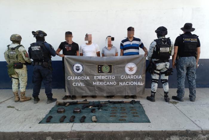Combate frontal a delincuencia con el Plan Michoacán: detenidas 4 personas con fusiles en Gabriel Zamora