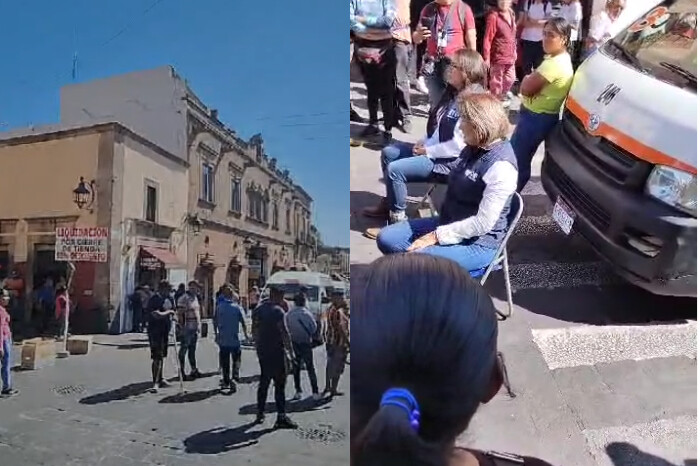 Comerciantes retienen a dos inspectoras y las sientan en pleno sol; bloquean calles