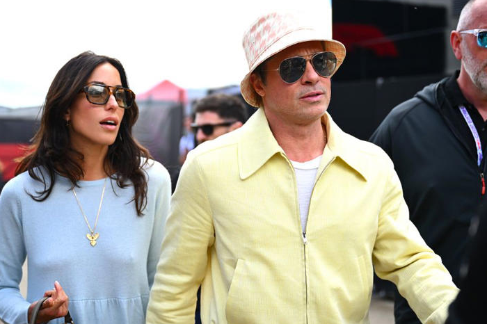 Como pocas veces, Brad Pitt e Ines de Ramón presumen su amor en el Gran Premio de Gran Bretaña