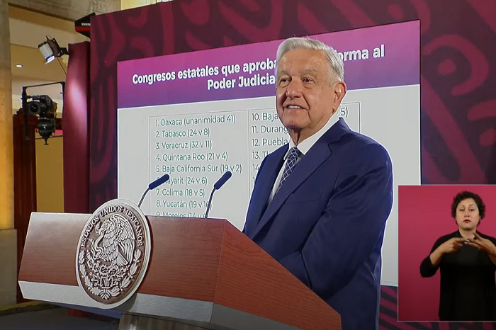 Con la aprobación en 18 estados, la Reforma Judicial se publicará el 15 de septiembre: AMLO