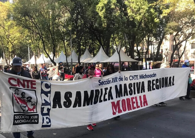 Continúan manifestaciones de la CNTE Michoacán en CDMX