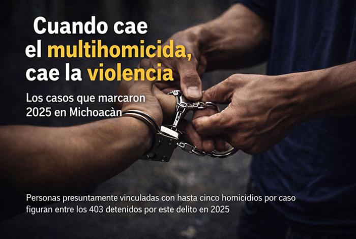 Cuando cae el multihomicida, cae la violencia: Estas son las principales detenciones de 2025 en Michoacán