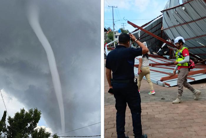 “Culebra de agua” sorprende a habitantes de Opopeo; arranca techumbre de escuela y de tres casas