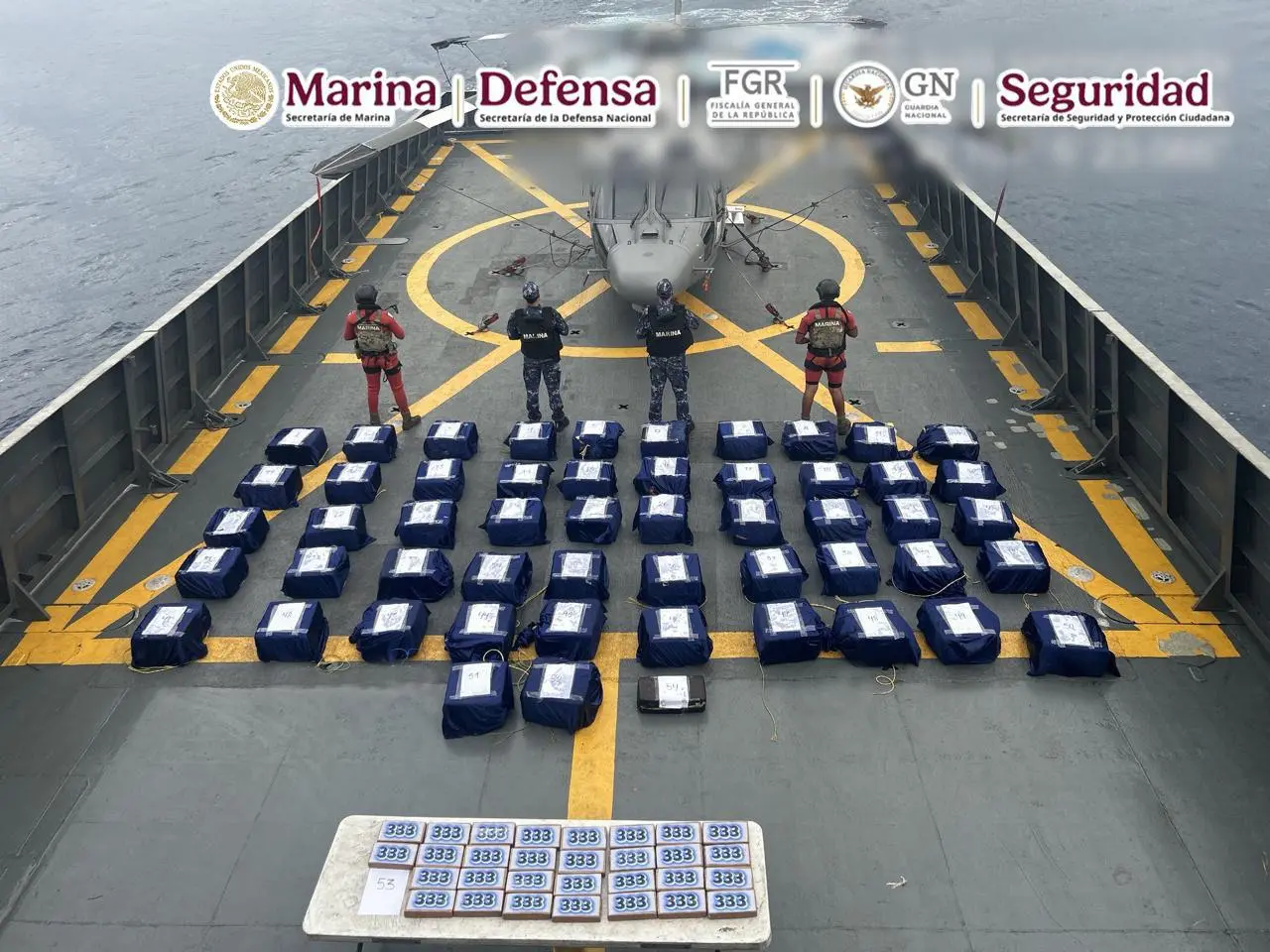 Decomisa Marina 1.6 toneladas cocaína en Guerrero