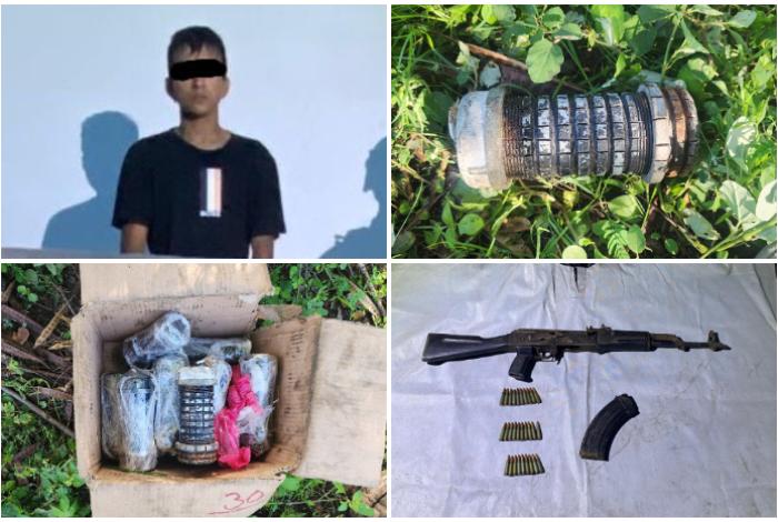 Defensa y Guardia Civil capturan a sujeto armado y desactivan 18 explosivos improvisados