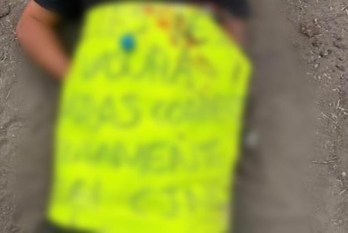 Dejan cuerpo con mensaje en Buenavista