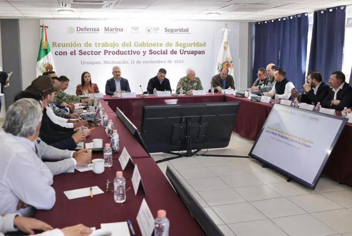 Dentro del Plan Michoacán, acuerdan plan región Uruapan Harfuch, Bedolla y Grecia Quiroz