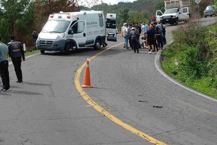 Derrape de motocicleta deja dos heridos en tramo Zacapu-Quiroga