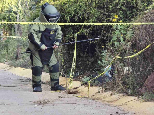 Desactivan explosivo improvisado en Tangamandapio