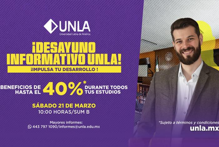 Desayuno informativo UNLA: conoce su oferta de posgrados con beneficios exclusivos