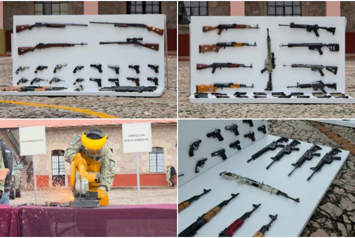 Destruyen más de 400 armas y miles de cartuchos en la XXI Zona Militar