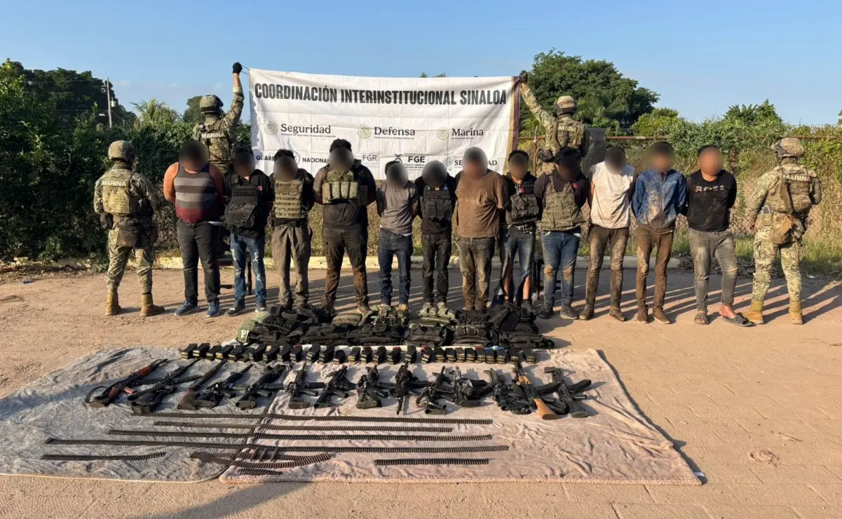 Detienen a 13 integrantes de “La Mayiza” tras enfrentamiento contra elementos de la Marina en Sinaloa