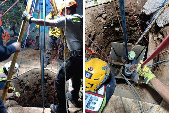 Dos hombres quedan atrapados en un pozo en Opopeo; CEPCM trabaja en el rescate