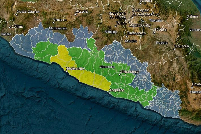 Emiten alerta preventiva para 20 municipios de Michoacán por tormenta tropical John