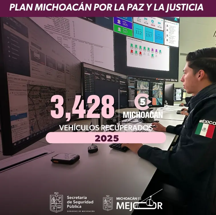 En 2025, SSP ha recuperado más de 3 mil 400 vehículos