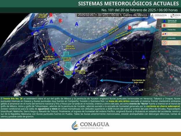 En Michoacán, se registrará un ambiente fresco por frente frío No. 28