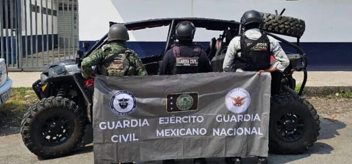 En operativo conjunto capturan a criminales y decomisan un arsenal en Apatzingán