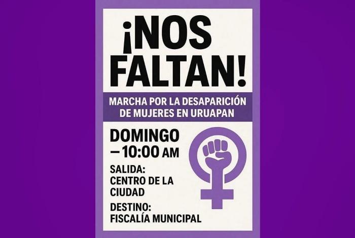 En Uruapan convocan a marcha pacífica por desaparición de mujeres