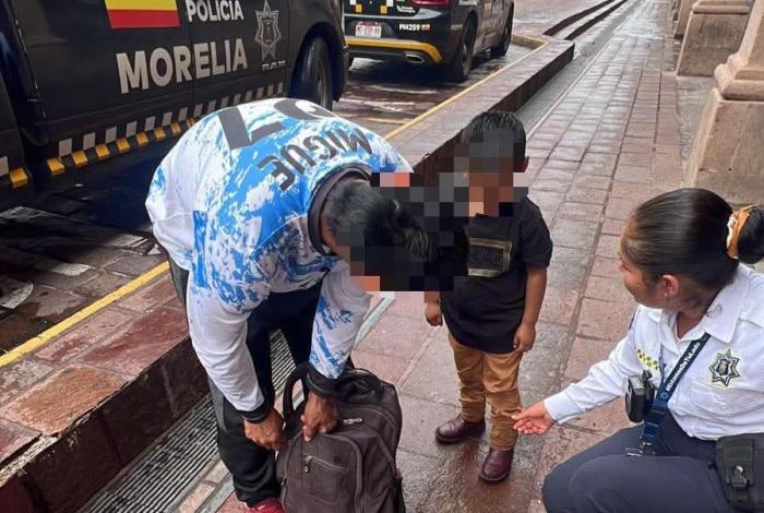 Encuentran a niño extraviado en el Centro de Morelia