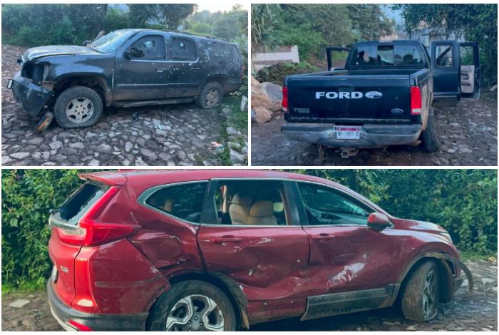 Enfrentamiento entre grupos criminales deja tres vehículos asegurados en Santa Clara del Cobre