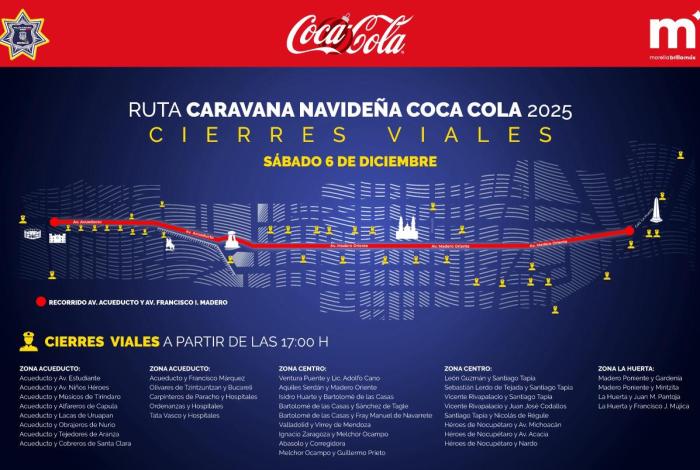 Este sábado, más cortes viales por la Caravana Coca Coca, ¡chécalos aquí!