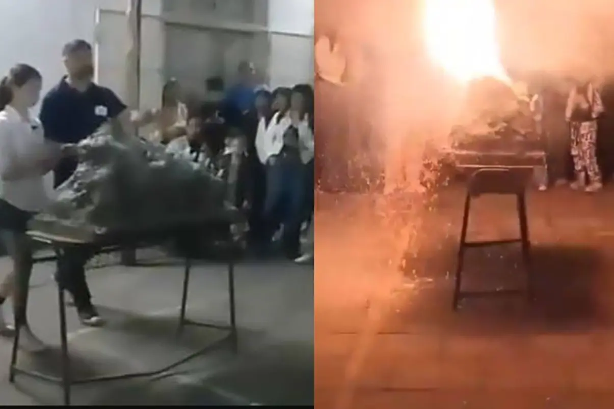 Estudiantes hospitalizados tras accidente con experimento en feria escolar de Buenos Aires | Video