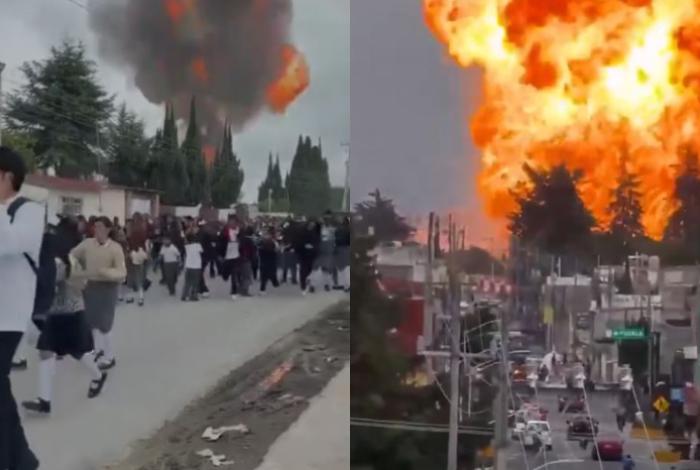 Explotan varias pipas de gas LP en Puebla; evacuan a 2 mil personas