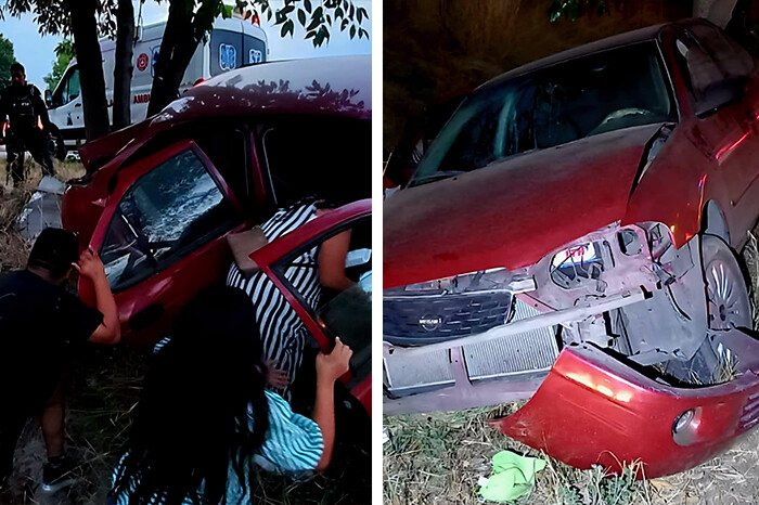 Familia sufre aparatoso accidente en la Morelia- Pátzcuaro; hay 4 heridos