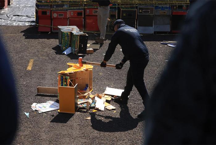 FGE y fuerzas estatales y federales cierran el paso a economías ilícitas con destrucción de 803 máquinas