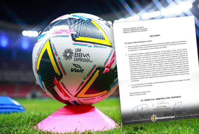 Filtran documento del TAS que favorecería a clubes de Liga de Expansión en demanda contra la FMF