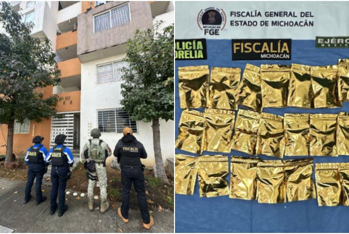 Fiscalía General catea inmueble, asegura droga y detiene a una persona, en Villas del Pedregal