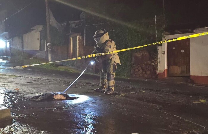 #Fotos | Guardia Civil desactiva granada calibre 40mm. en Erongarícuaro