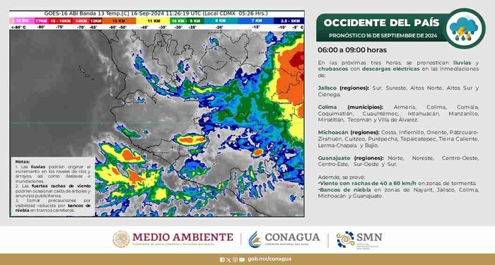 Frente frío se acerca al estado de Michoacán