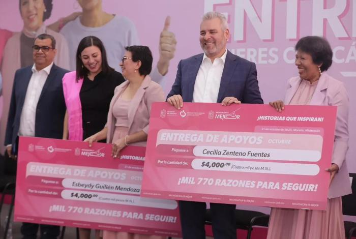 Garantizados tratamientos a mujeres con cáncer; Bedolla entrega mil 770 apoyos